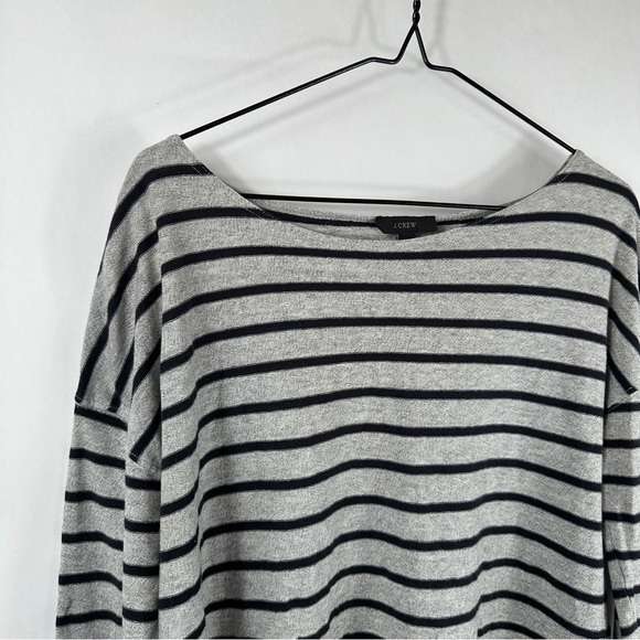 J. Crew Boatneck Black and Gray Striped  Sweater | Size Small - Picture 2 of 9